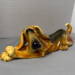 Ganz Ceramic Basset Hound Sad Face Hillbilly Puppy Dog Figurine Brown Adorable